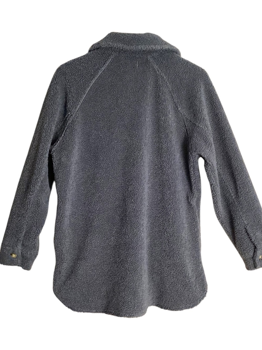 Treasure & Bond Gray Blue Teddy Sherpa Faux Shearling Shacket Jacket Small - Picture 6 of 12